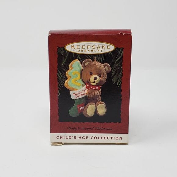 1994 Hallmark Baby’s Second Christmas Handcrafted Keepsake Holiday Ornament - Picture 1 of 7